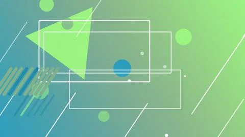 Overlapping geometric UI frames with circular elements and diagonal streaks.. Stock Illustration