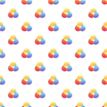 Overlapping gradient circles creating abstract color pattern Stock Illustration