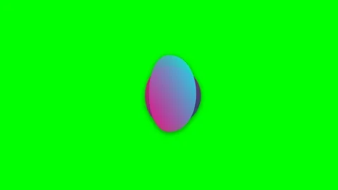 Overlapping gradient circles isolated on a vibrant chroma key green backgroun Stock Footage 340900619