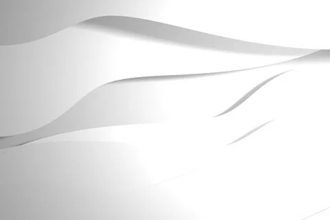 Overlapping gray and white wave forms are flowing across transparent background Illustrazione stock