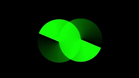 Overlapping Green Gradient Circles Swirl Logo Stock Footage 346804237