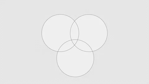 Overlapping grey circles rotating 2D cartoon object animation Stock Footage 314779453