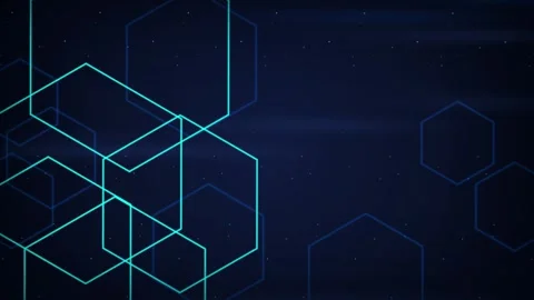 Overlapping hexagonal outlines glowing seamless loop motion background Stock Footage 344926453