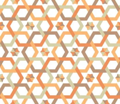 Overlapping hexagons - seamless pattern Stock Illustration
