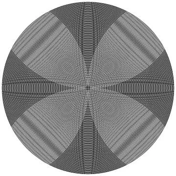 Overlapping, intersecting circles. Moire effect. Monochrome element. Illustrazione stock