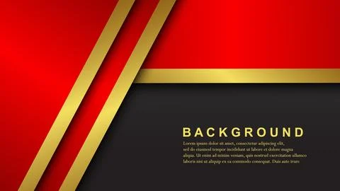 Overlapping layers with glowing gold lines on the background. Stock Illustration