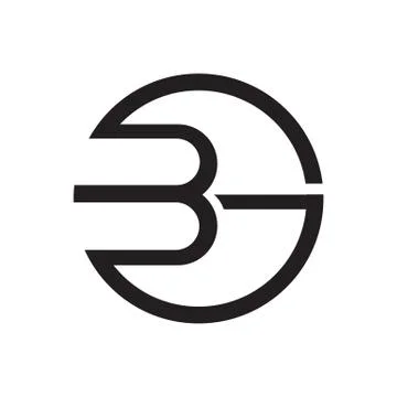 Overlapping letters BG logo initial B &amp; G combine graphic concept vecto icons Stock Illustration
