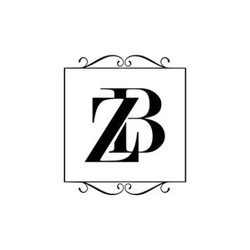 Overlapping letters BZ logo initial B &amp; Z combine graphic concept vector icon Stock Illustration