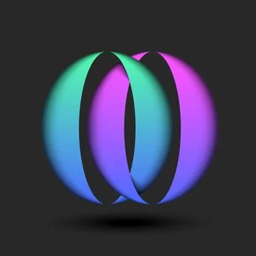 Overlapping letters OO initials logo, calligraphy monogram two letters O lo.. Illustrazione stock