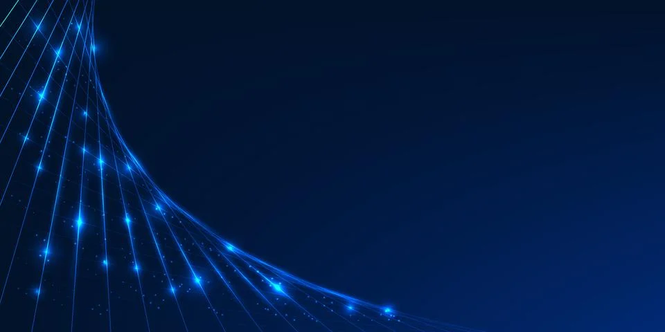 Overlapping lines represent the variety of data being transmitted and proce.. Stock Illustration