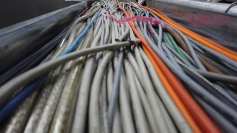 The overlapping of many Internet cables Vídeos de archivo 159950626