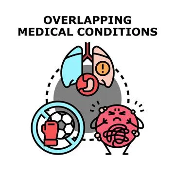 Overlapping medical conditions causing complex health problems Stock Illustration