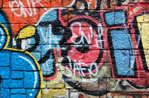 Overlapping messy graffiti 写真素材
