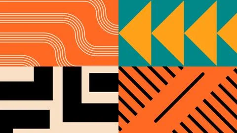 Overlapping Modern Square Shapes on Beige Stock Illustration