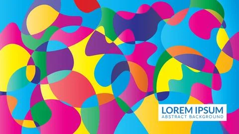 Overlapping multi colored wavy geometric shapes. Abstract background design.. イラスト素材