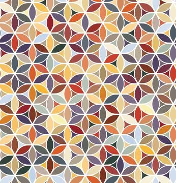 Overlapping multicolored circles. Seamless vector pattern.  Vector illustration. Stock Illustration