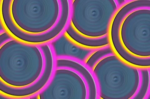 Overlapping Neon Conic Pattern Illustrazione stock