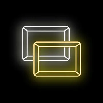 Overlapping neon frames glowing with geometric light Stock Illustration