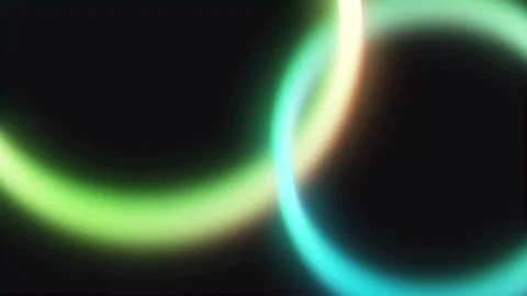 Overlapping Neon Light Circles Stock Footage 340453173