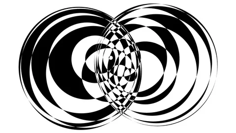 Overlapping Nested Circles Create Exclusion Mask Lens Distortion Diffraction Stock Footage 118983312