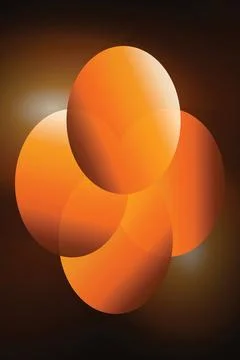 Overlapping orange glowing circles with soft bokeh background for creative .. Stock-Illustration