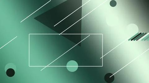 Overlapping outline frames and circular accents float over a deep green-tea.. イラスト素材