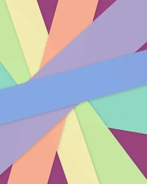 Overlapping pastel strips and angular shapes form a vibrant layered arrange.. Stock Illustration