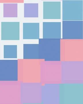 Overlapping rectangles in blue, pink, purple, cyan, and lavender form a bol.. Stock Illustration