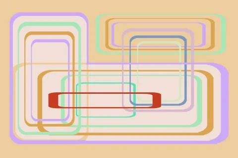 OVERLAPPING RECTANGLES (BROWN PURPLE AND GREEN) Stock Illustration