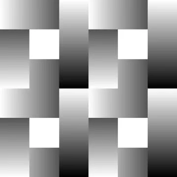 Overlapping rectangles seamless pattern. Lamella, mosaic greyscale monochrome 库存插图