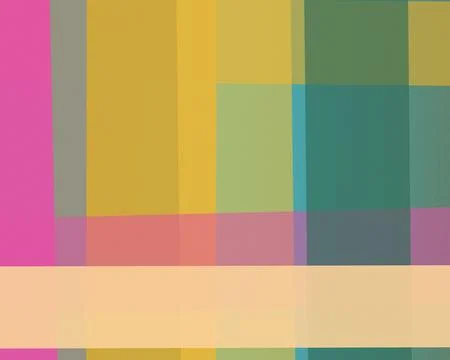 Overlapping rectangular blocks in mustard, pink, teal, green, and cream cre.. Stock Illustration