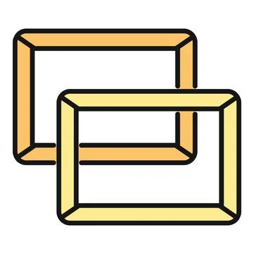 Overlapping rectangular frames creating a visual illusion icon Stockillustratie