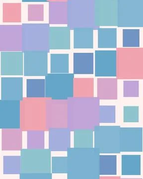 Overlapping rectangular tiles build a balanced abstract collage with cool o.. Stock Illustration