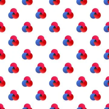 Overlapping red and blue circles abstract pattern イラスト素材