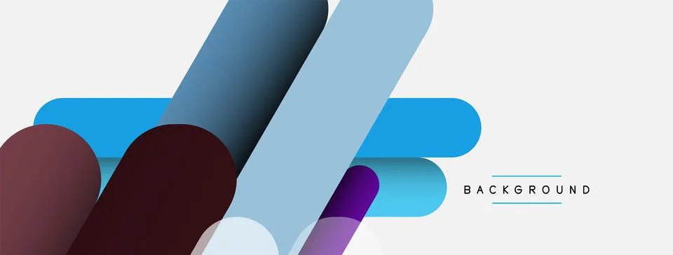 Overlapping round shapes and lines background. Vector illustration for wallpaper Illustrazione stock
