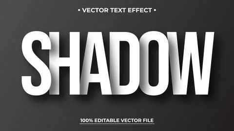 Overlapping shadow text effect Editable font style Stock Illustration