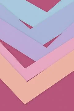 Overlapping sheets in blush pink, lavender, blue, and peach create a calm g.. Stock-Illustration