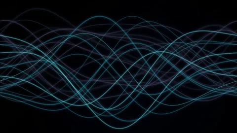 Overlapping sine waves ripple in a seamless loop Video stock 340957559