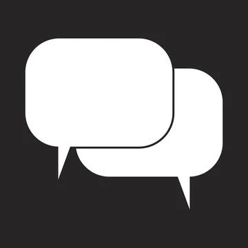 Overlapping speaking bubbles grey white icon Stock Illustration