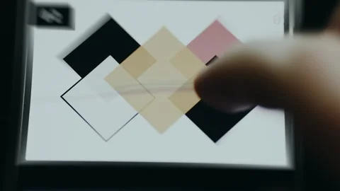 Overlapping square panels, showcasing a modern geometric design Video stock 334939353
