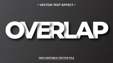 Overlapping text effect Editable font style Illustrazione stock