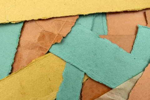Overlapping Torn Paper Pieces Background Texture 写真素材