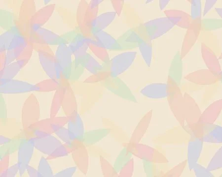 Overlapping translucent botanical forms in peach, lavender, mint, pink, and.. Stock Illustration