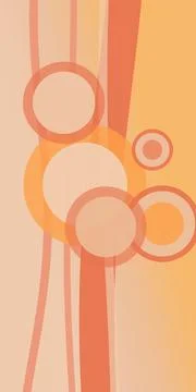 Overlapping translucent circles and flowing vertical bands create a warm, o.. Stock Illustration