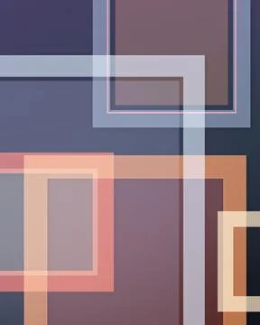 Overlapping translucent frames create a calm, sophisticated composition in .. Stock Illustration