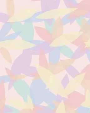 Overlapping translucent leaf-like forms create a calm, dimensional composit.. Stock Illustration