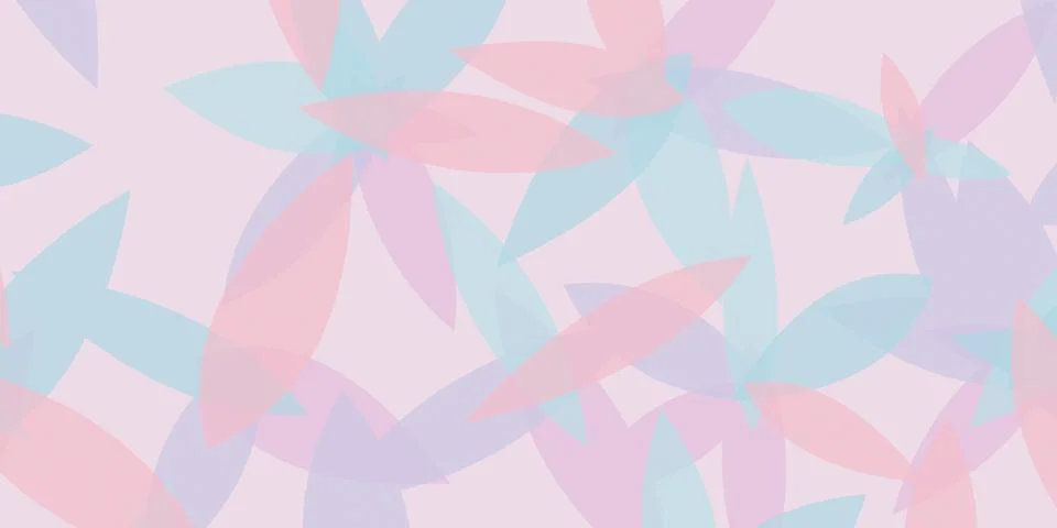 Overlapping translucent leaf silhouettes drift across a pale blush field, b.. Stock Illustration