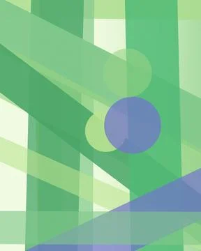 Overlapping translucent planes and circles form a fresh geometric compositi.. Stock Illustration