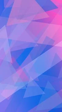 Overlapping translucent polygon shapes in blue, pink, and purple form a vib.. 스톡 일러스트