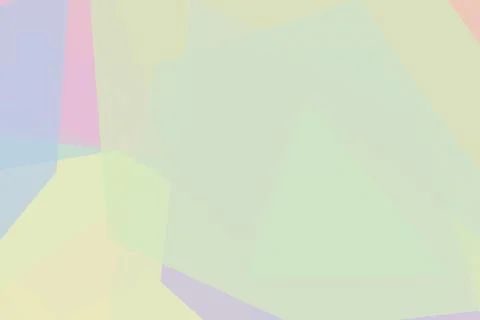 Overlapping translucent polygons in pale green, yellow, blue, and pink form.. Stock Illustration